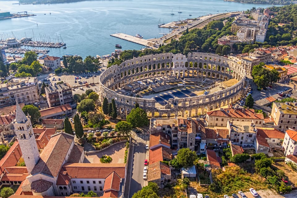Nearby town Pula with its Roman Arena