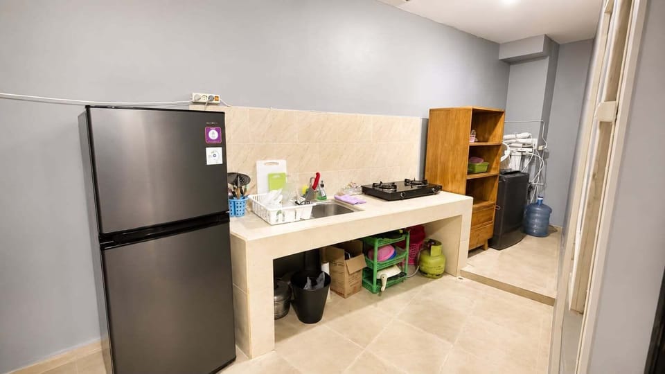 Villa, Pool View | Private kitchen | Fridge, microwave, stovetop