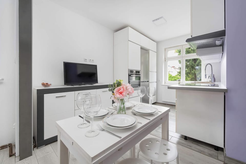 You can watch your favorite shows on the flat-screen television in the elegant living area.