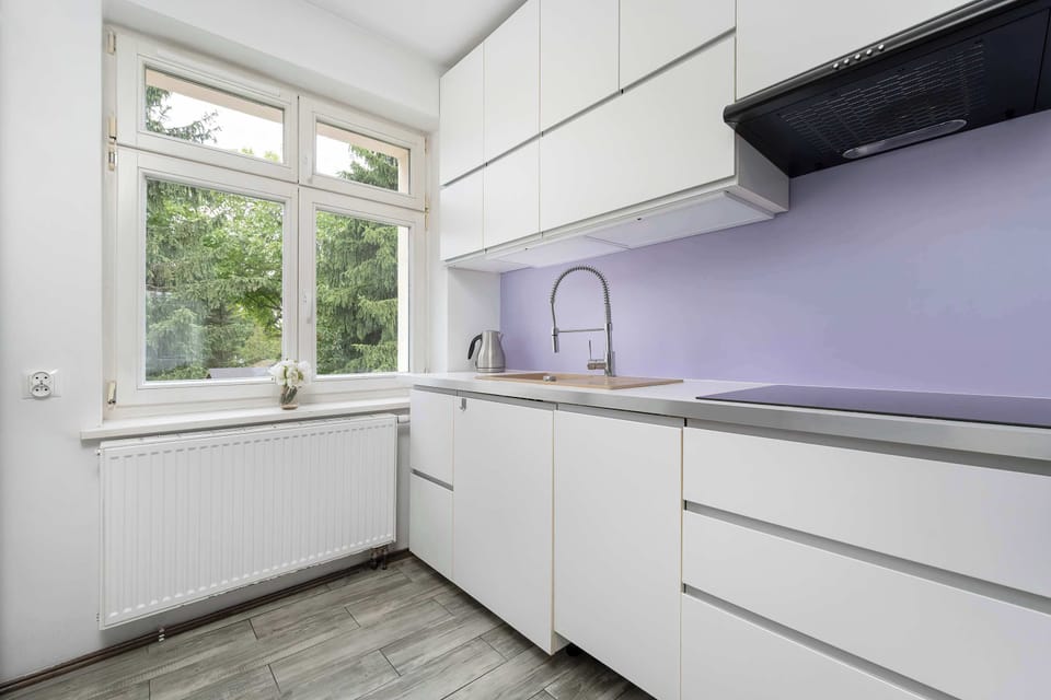 The fully equipped kitchenette includes everything you need for a home-cooked meal.
