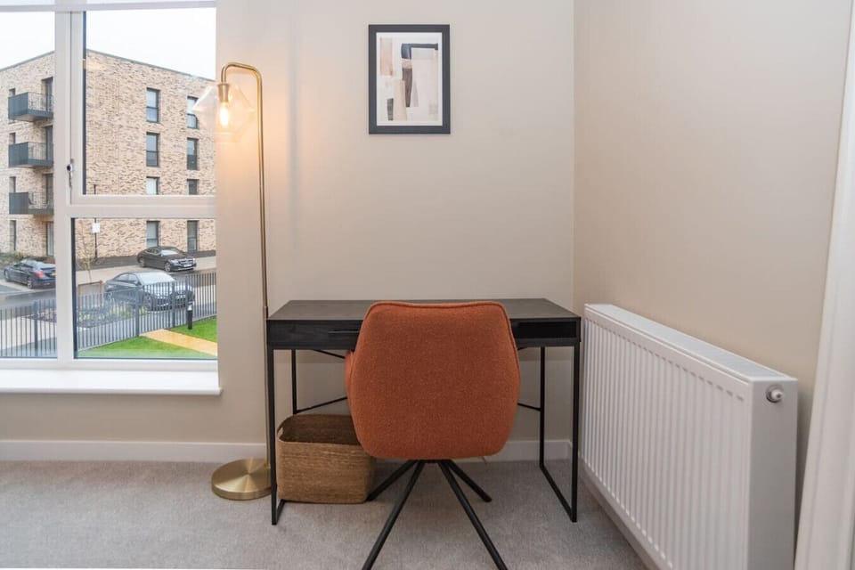 A dedicated desk space for catching up on work or planning the day.