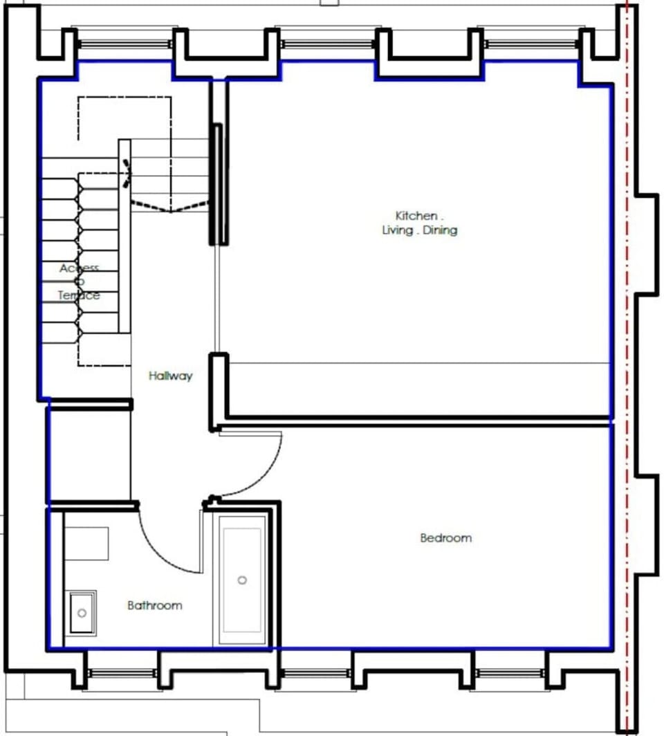 See the layout with a total size 60 m2