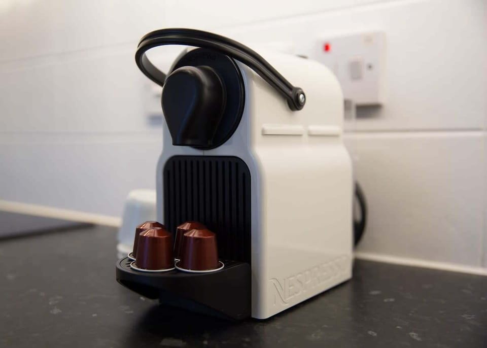 There's a Nespresso machine for you to use.