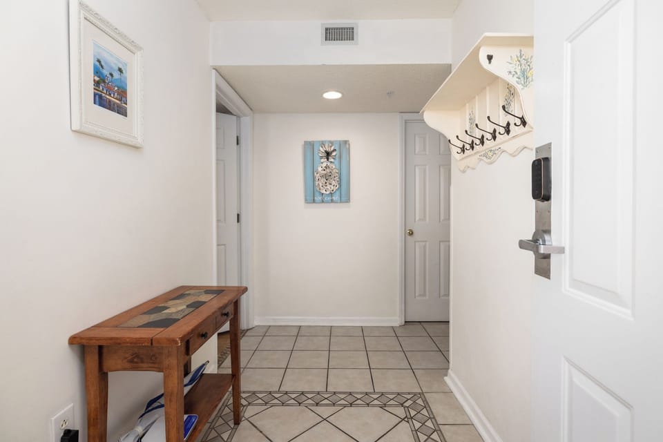 Drop your keys off in the foyer after a day on the sand