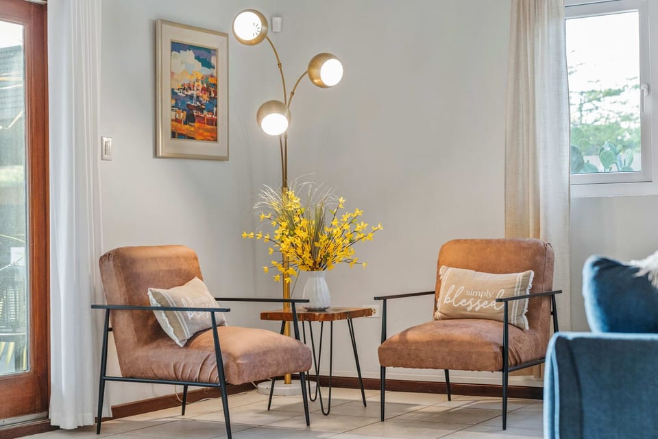 Enjoy a private conversation in a corner for two