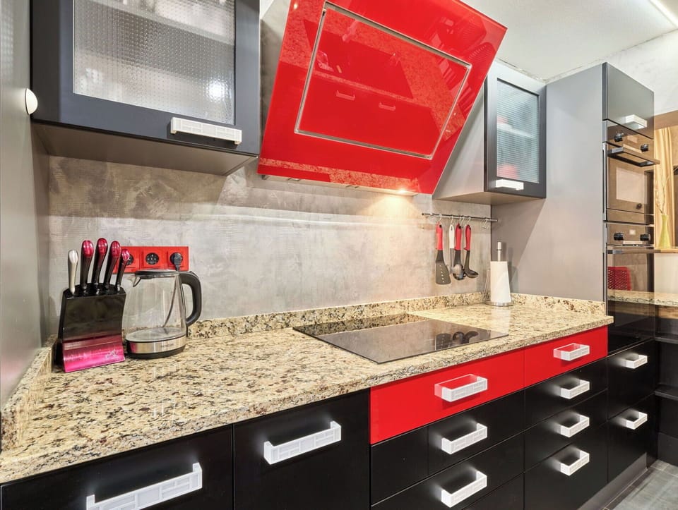 Kitchen, Kitchen Appliance, Major Appliance, Countertop, Cabinetry, Flooring, Interior Design, Kitchen Stove, Furniture, Stove