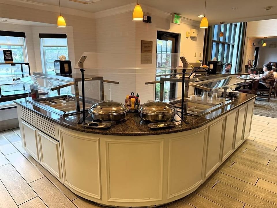 Indulge in a complimentary breakfast, set up, ready to delight your morning.