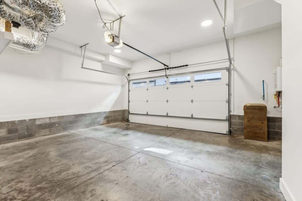 Plenty of space for your stay! The garage fits one car comfortably to make parking here easy