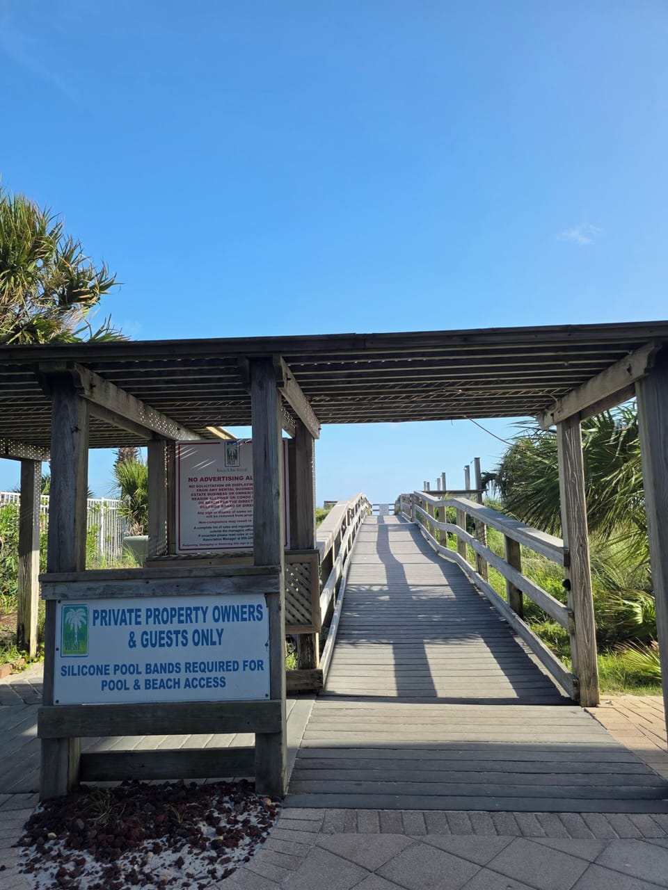 Private beach access and seating