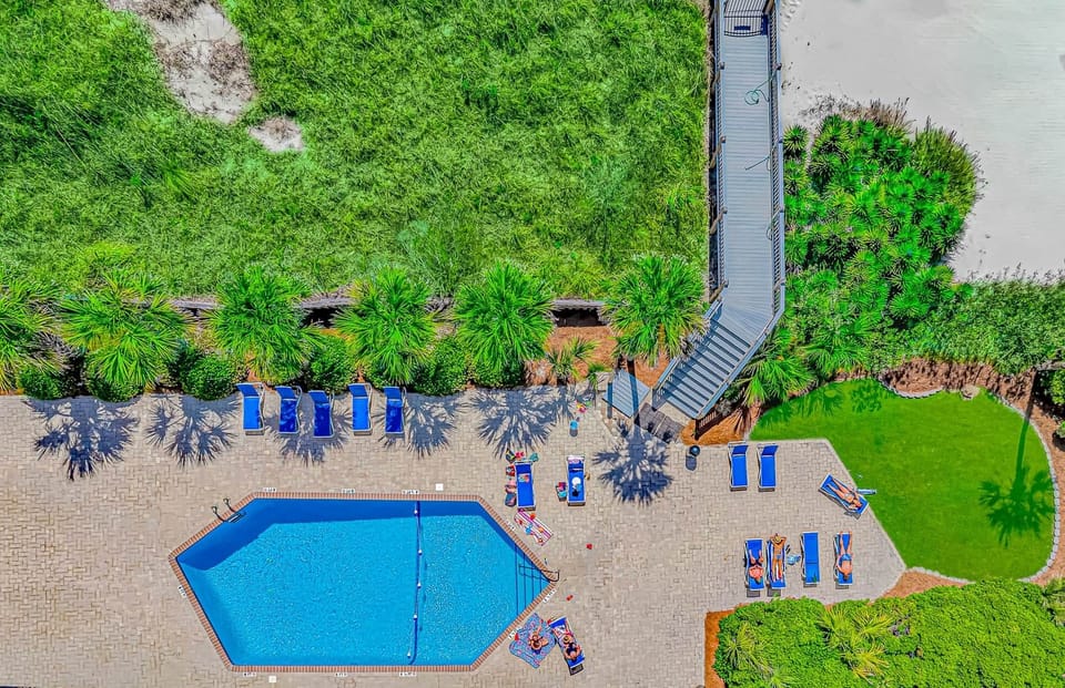 Oceanfront pool with direct beach access 