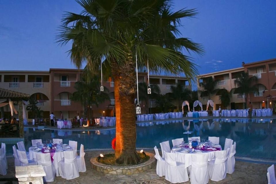 Outdoor banquet area