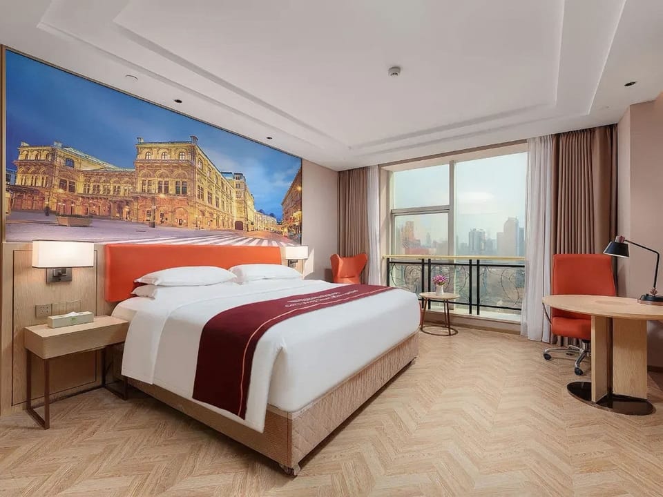 Panoramic Double Room, City View | Premium bedding, down comforters, desk, laptop workspace