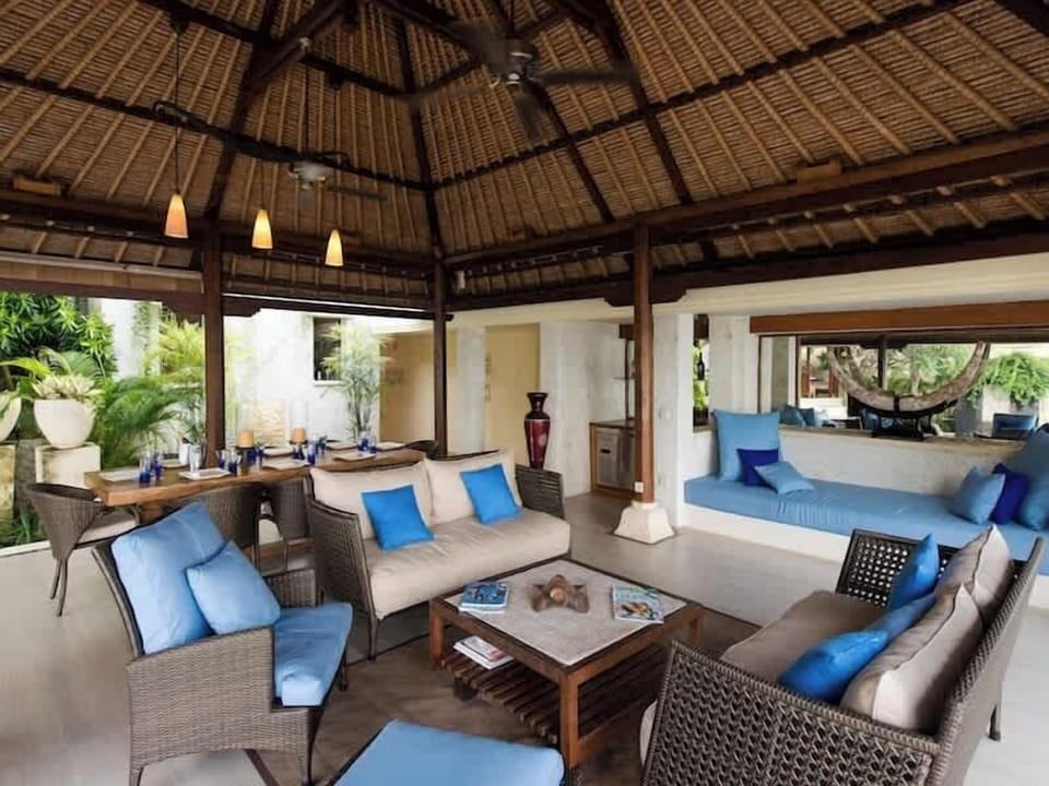 Poolside lounge area