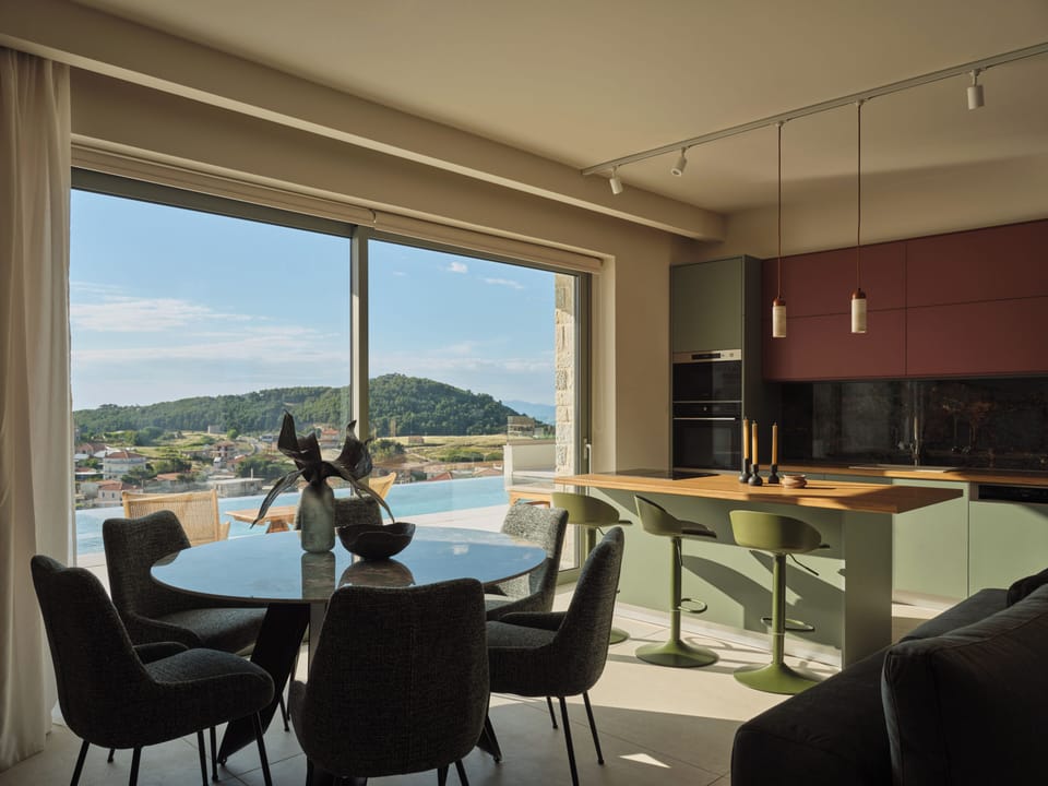 A refined living room setting offers relaxed comfort, with direct access to the 