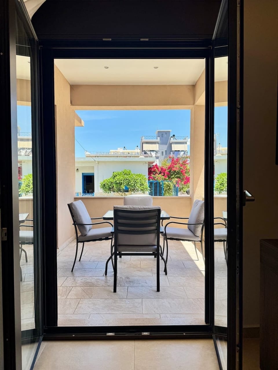Access to a spacious-furnished balcony