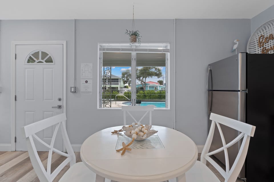 View of the pool right from your kitchen table.