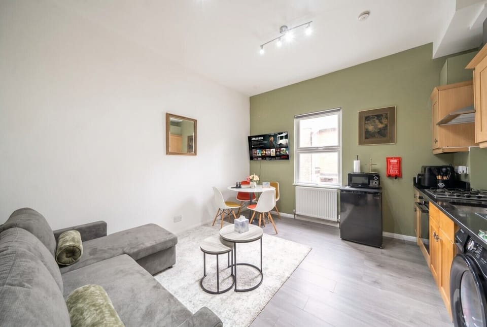 Sociable lounge flows into the kitchen for effortless togetherness.