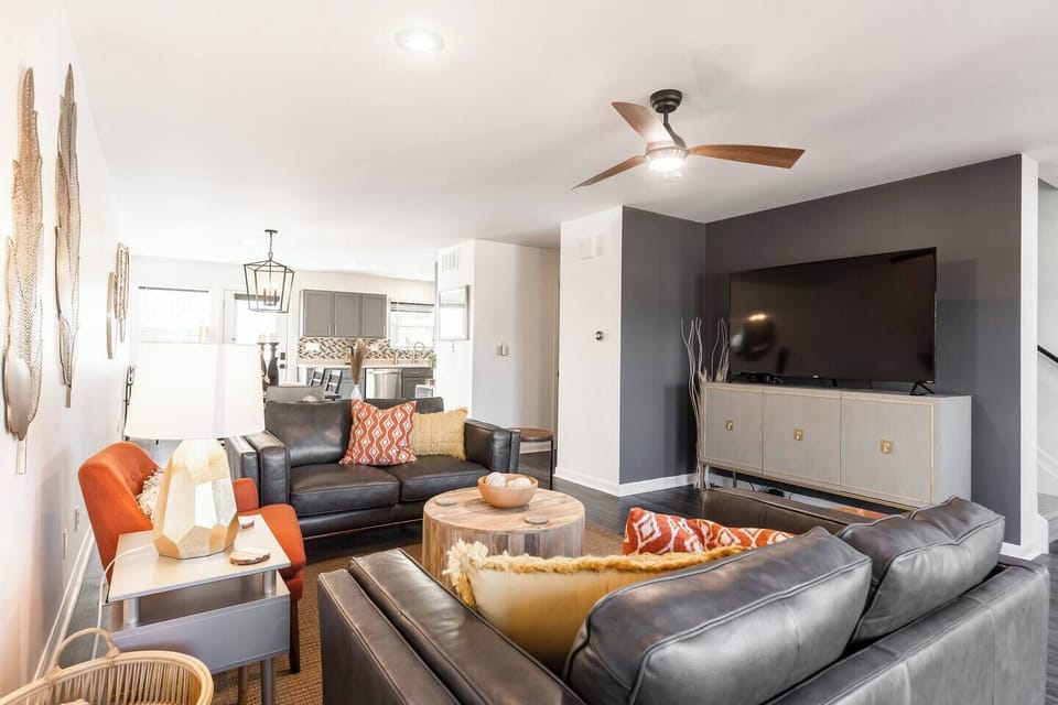 Main living room with big screen TV.