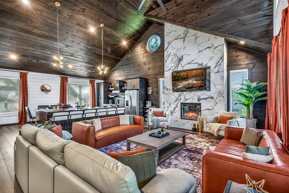 Spacious gathering space for unforgettable cabin nights