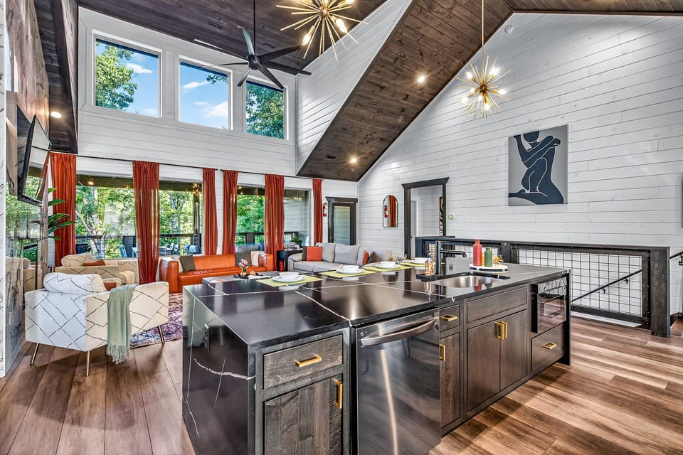 Gather with ease in the bright, open-concept living space designed for memorable group stays