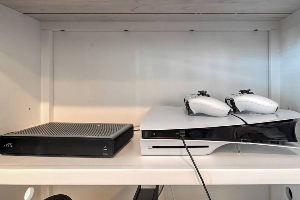Gaming console available for guest entertainment