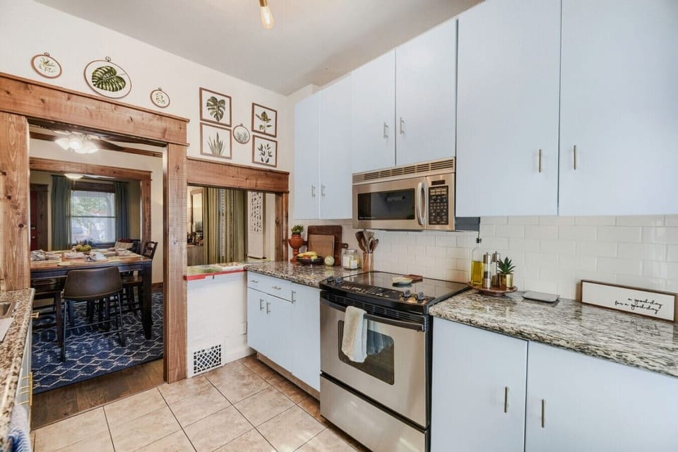 Open concept kitchen and dining space