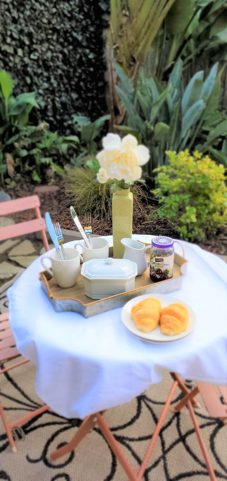 Romantic bistro table for Two