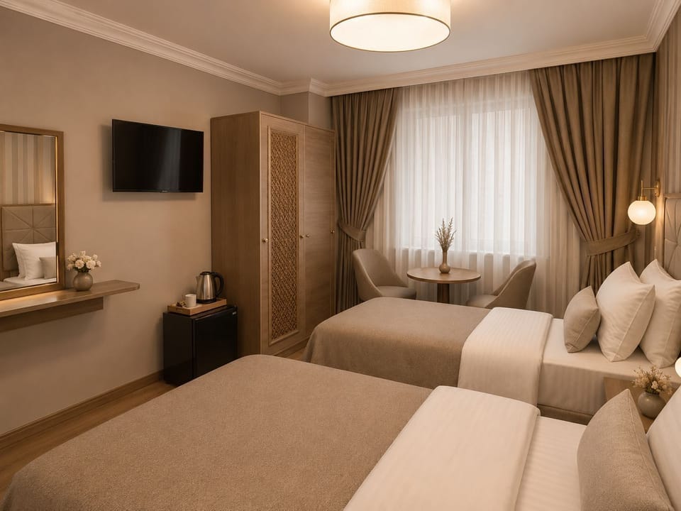 Comfort Triple Room, City View | In-room safe, individually furnished, desk, laptop workspace