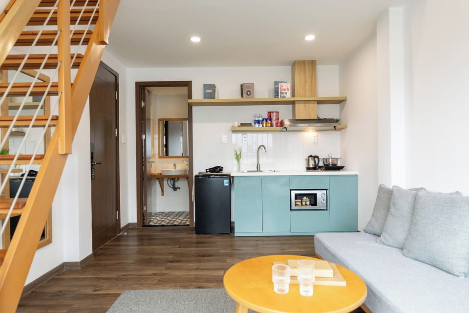 Superior Loft, City View | Private kitchen | Mini-fridge, electric kettle