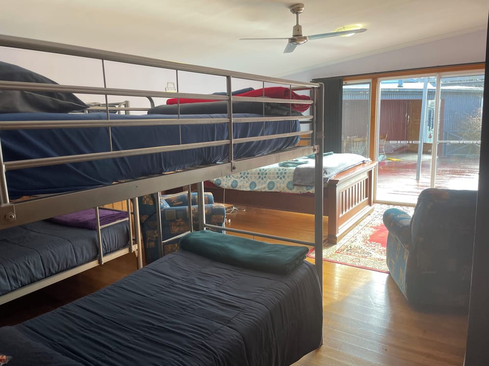 Family room with queen bed and four singles on bunks