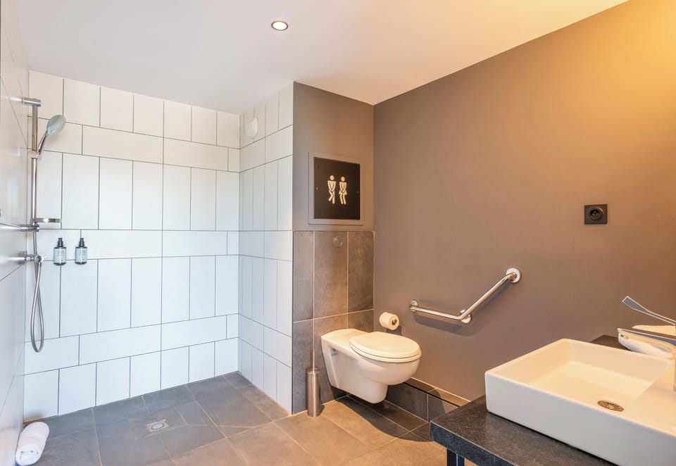 Triple Room, Accessible, Non Smoking | Bathroom | Shower, towels, soap, shampoo