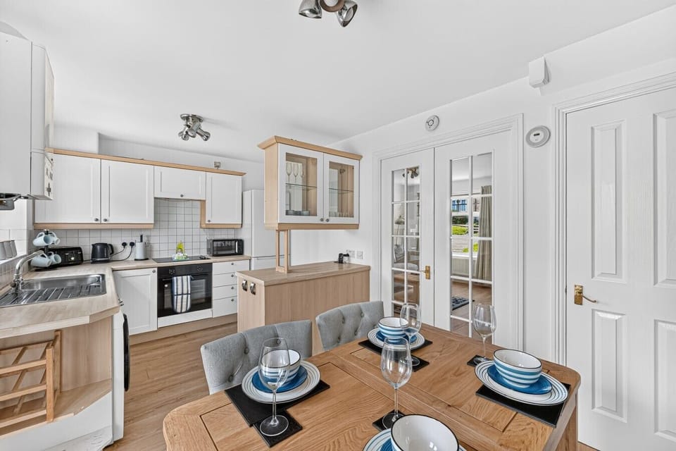 Open plan living and dining area.