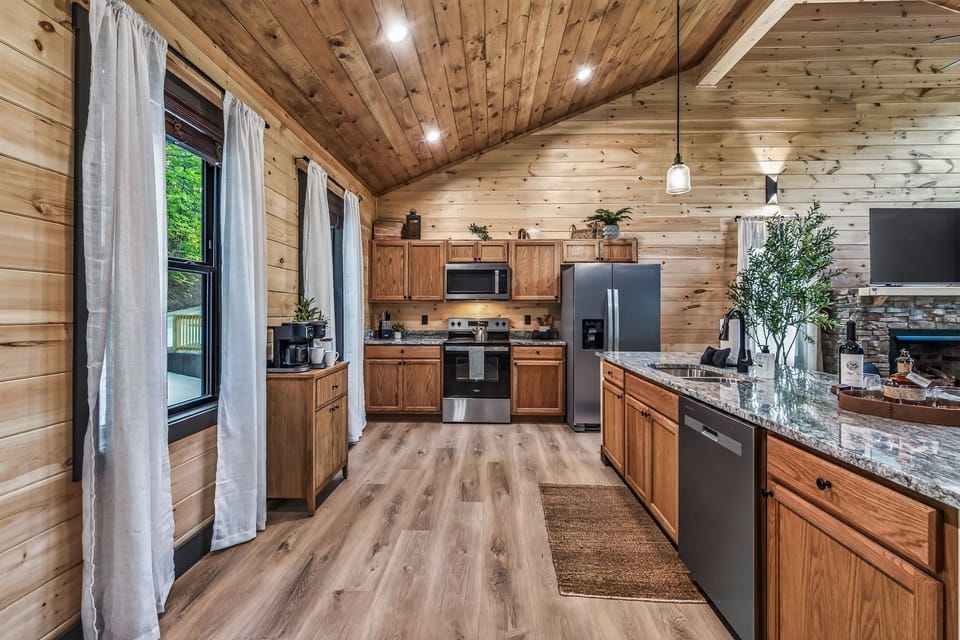Enjoy a fully stocked kitchen with a private coffee bar, and all the cooking utensils you need for your stay