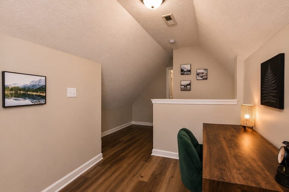 Dedicated workspace located between Bedroom 2 and 3 and upstairs bathroom and laundry