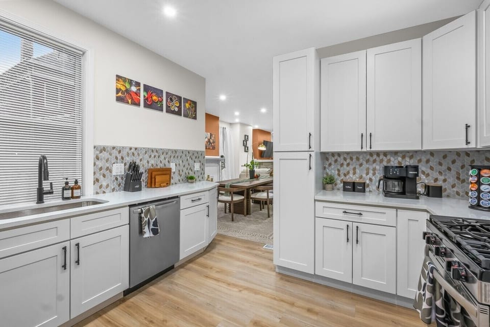 Bright and thoughtfully designed kitchen with modern appliances and plenty of storage space.
