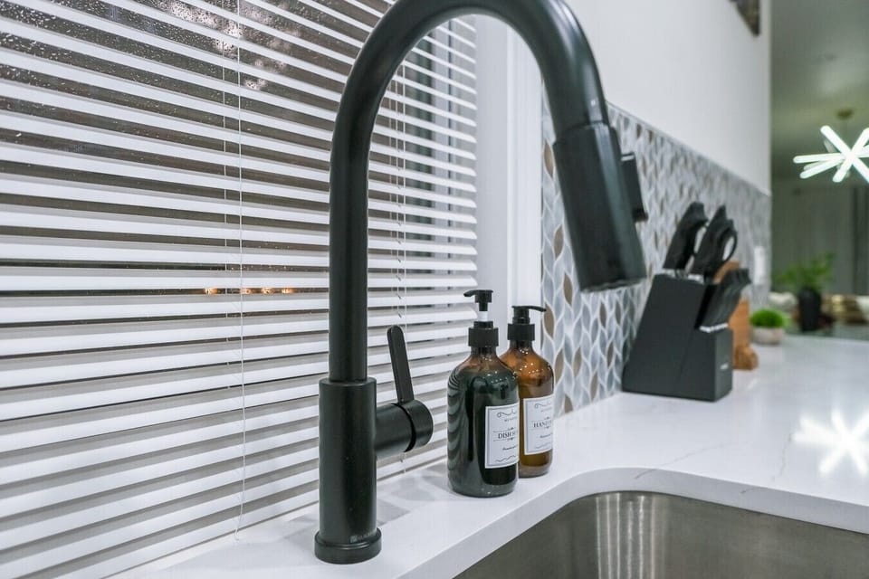 Thoughtful details and modern finishes can be found throughout the beautifully renovated kitchen.
