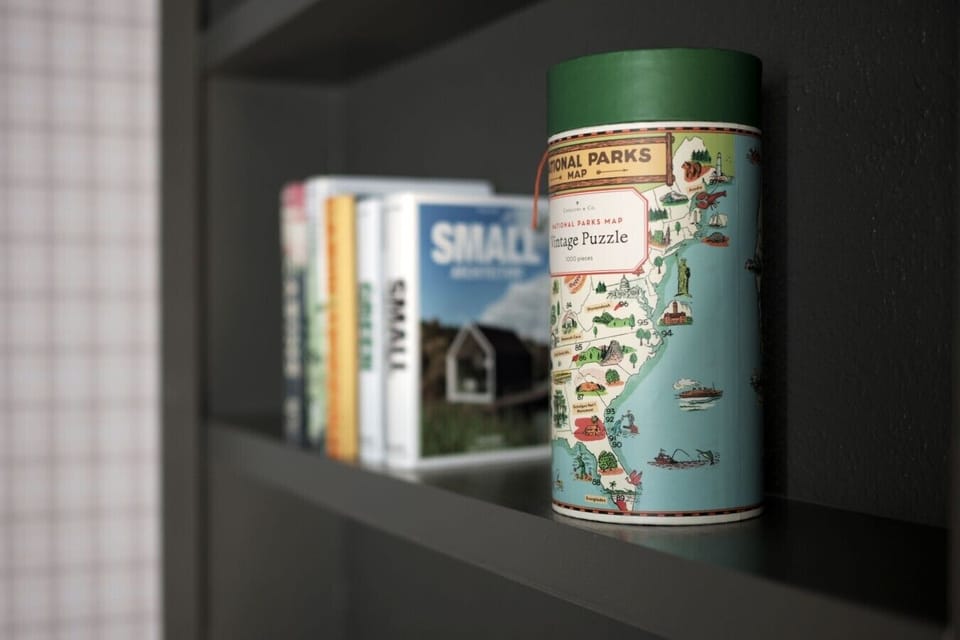 Selection of books in game room