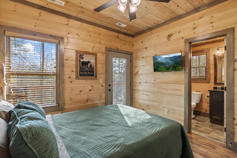 Bedroom with attached bathroom