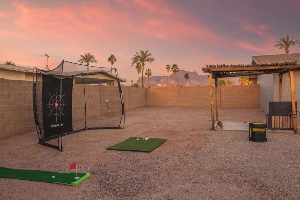 Lots of room to set up the provided yard games. 