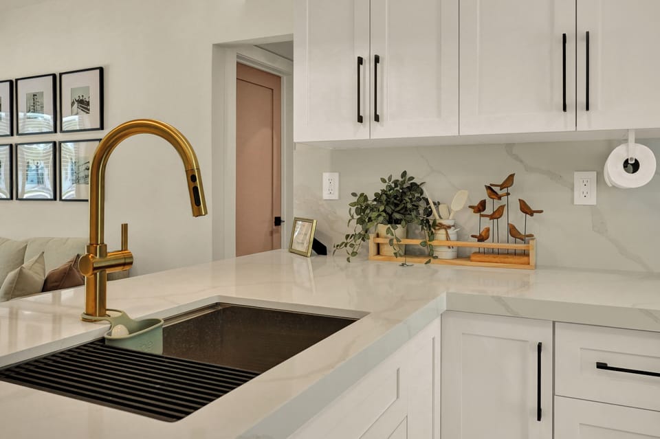 Kitchen area, we provide some dish soap and sponge