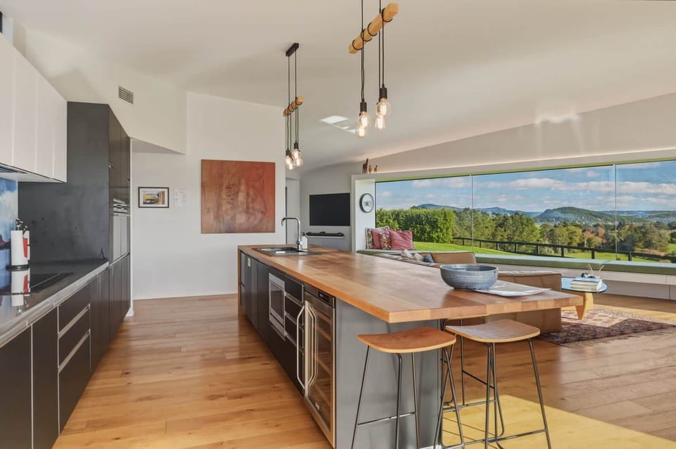 Open kitchen and dining area