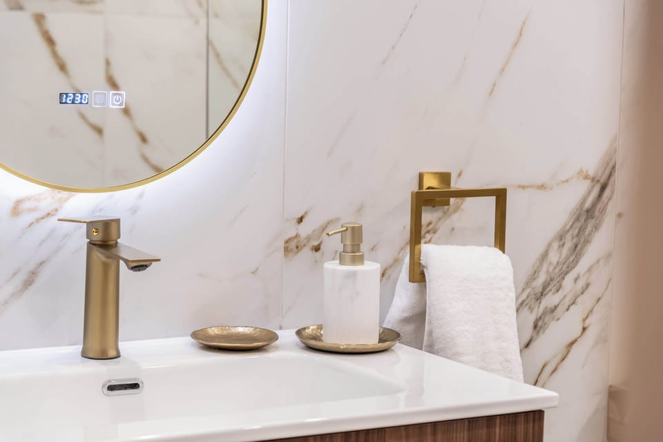 Modern Vanity with Illuminated Mirror