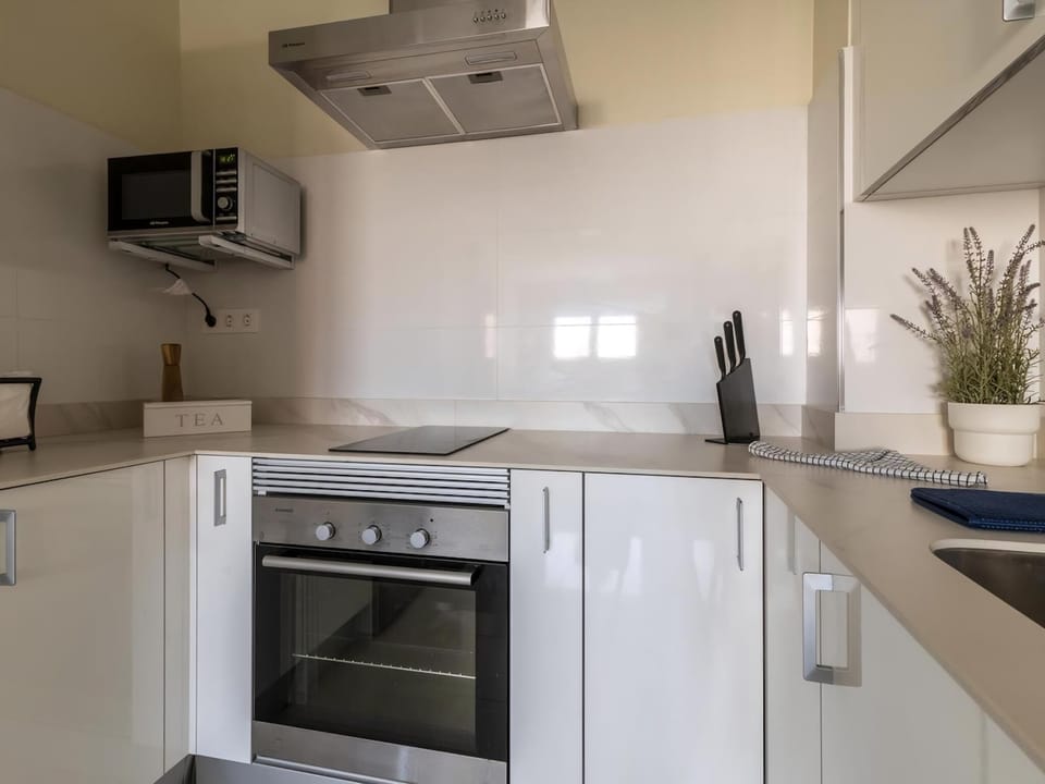 Apartment (One-Bedroom Deluxe Apartment) | Private kitchen | Full-size fridge, microwave, oven, stovetop