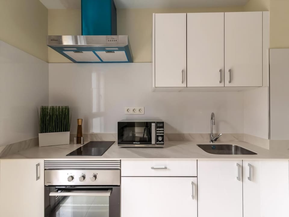 Apartment (Two-Bedroom Apartment) | Private kitchen | Full-size fridge, microwave, oven, stovetop
