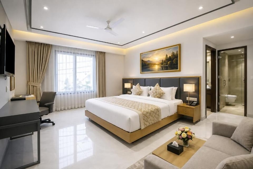 Hypo-allergenic bedding, in-room safe, blackout drapes, soundproofing