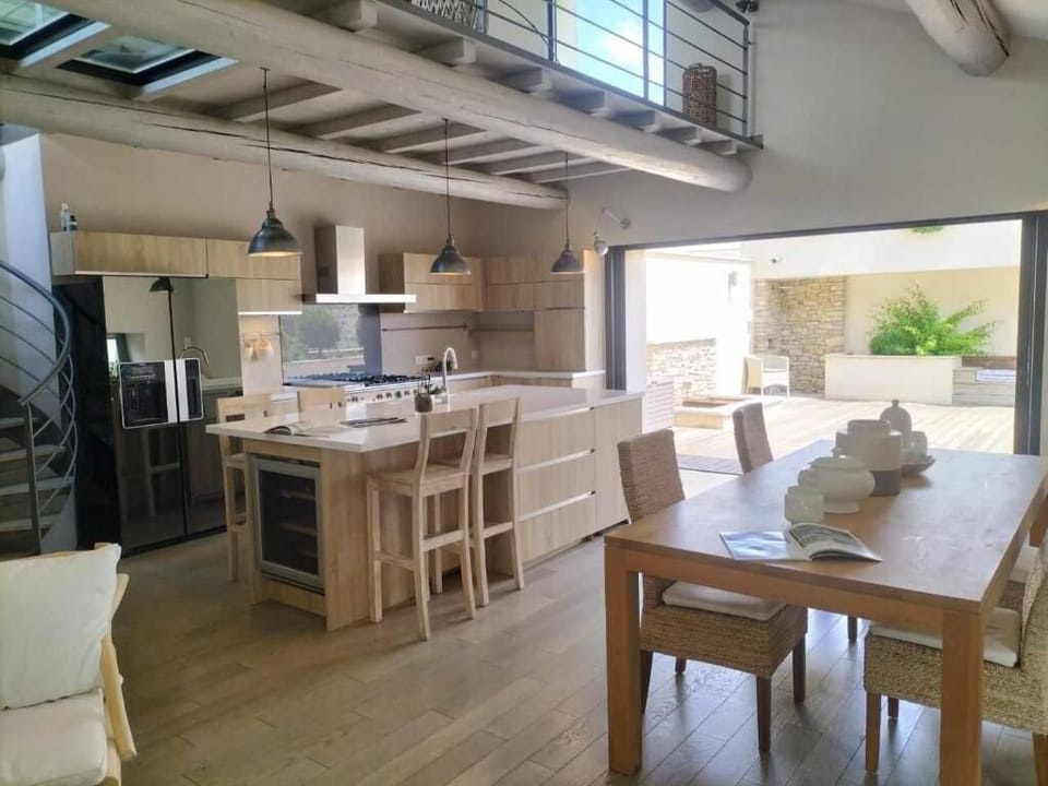 Loft style apartment, kitchen  terrace | Dining