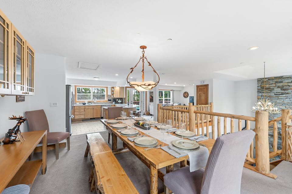 Dining area: Large dining table with seating for 8