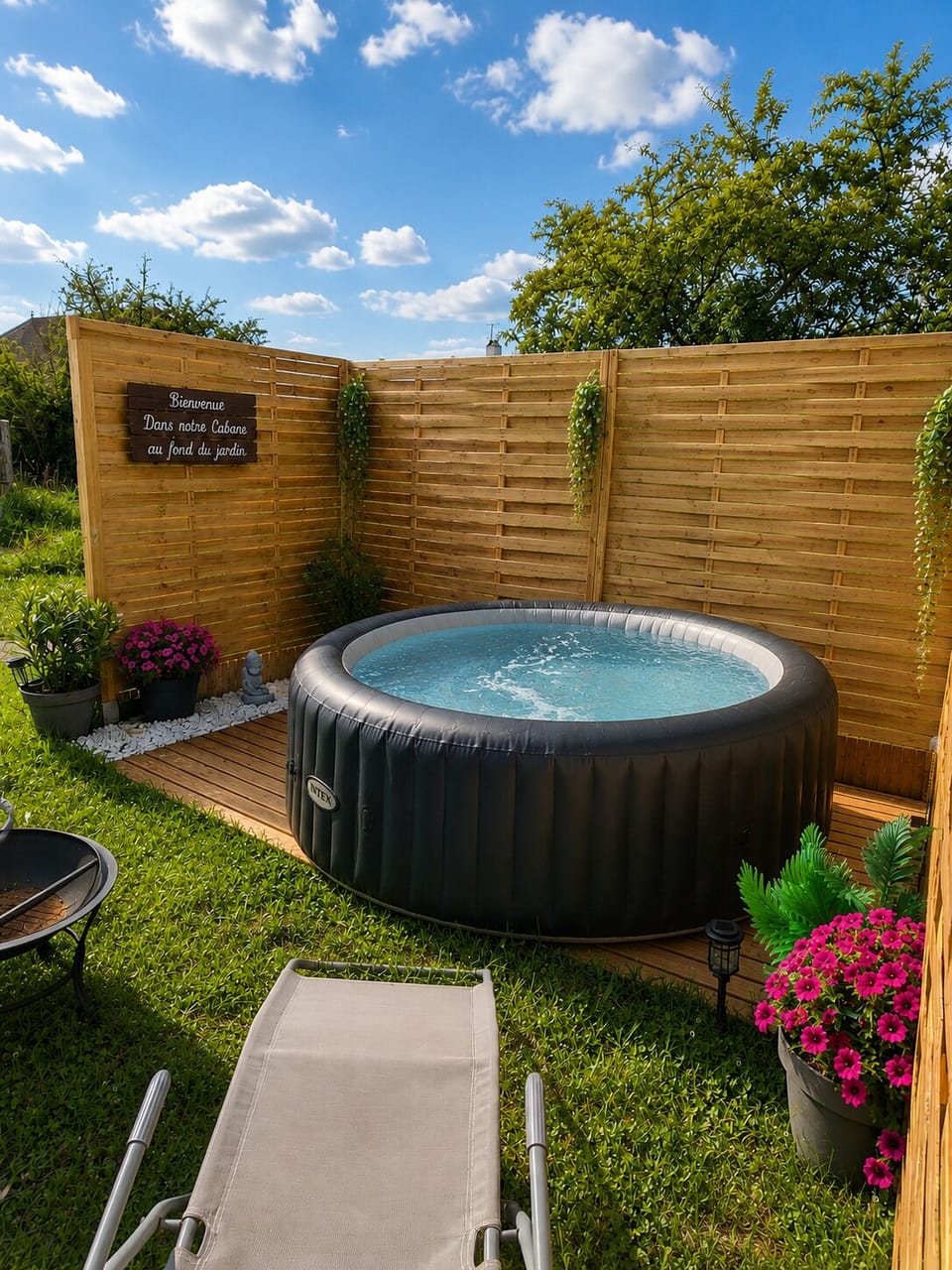 Outdoor spa tub