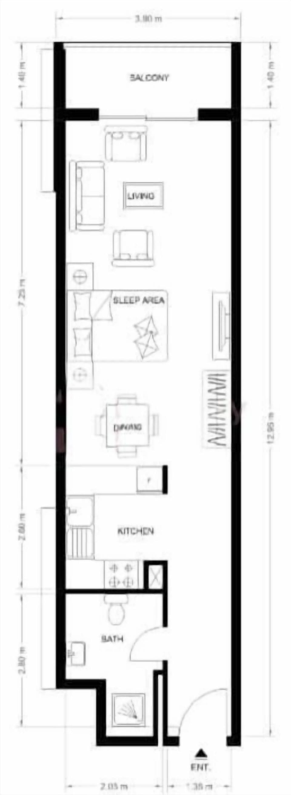 Floor plan for the unit