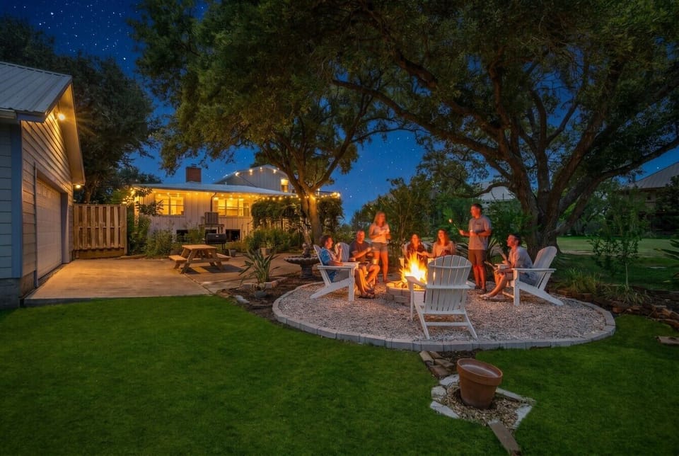 Enjoy s`mores & laughter by the crackling fire pit
